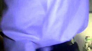 Mercy Deepthroat Blowjob for Cuckold Watching Anal Fuck Video Hairy Wife Milf