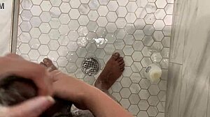 stepsis hops in shower jerks stepbro big cock pov