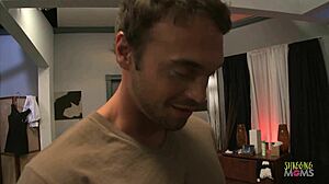 i blindfolded busty milf lover added man threesome