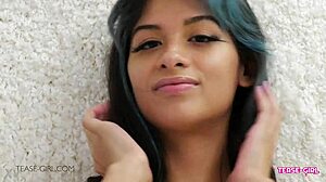 Horny Brunette Teen's Perfect Body Begs for Daddy's Cum Swallow