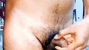 playing with this small hairy cock 😏🍆💦