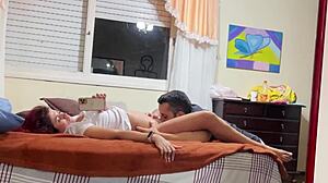 Petite Latina Girlfriend Rides Boyfriend's Cock To Creampie Finish
