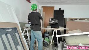 Horny Tgirl Mariana Lins Takes Massive Bbc Bareback Anal Standing Doggy Pound