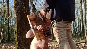 Bound slave uro humiliated outdoors!