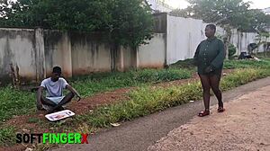 She begs for it while he pounds her oiled ebony pussy relentlessly.