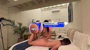 i massage her wet latina pussy while people are home