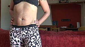 French stepmom spreads hairy pussy up close for viewers