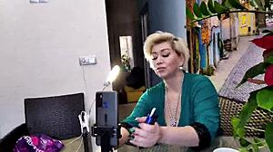 webcam model skips lunch to finger shaved pussy and orgasm hard in kitchen