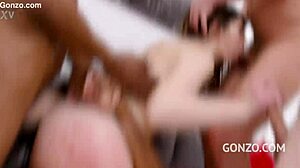 Susan Ayn's Wild 4on1 with DP DAP Gaping and Monster Cock Swallow