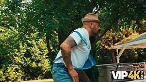 vip4k. beautiful brunette just wanted to help but ended up fucked by old daddy