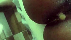 explosive creampie in tight ebony anal after deepthroat massage
