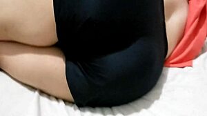 Latina friend sleepover tempts with tight mini shorts