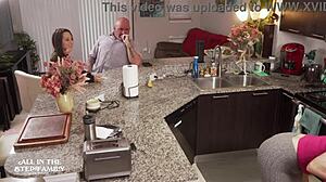stepdad and new wife punish sex freak freya von doom with rough riding