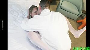 Petite Blonde Maid Kate Dalia Services Brad Newman's Cock in Tight Pussy Bareback