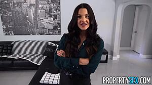 real estate agent in skirt rides big cock pov missionary