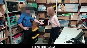 Old Security FUCKS Redhead Katy Kiss in Office