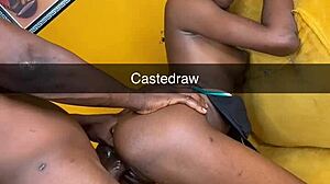 Castedraw Fucks Petite Ebony's Creamy Pussy While She Looks Back Bent Over