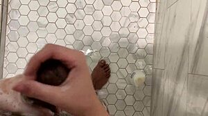 stepsis hops in shower jerks stepbro big cock pov