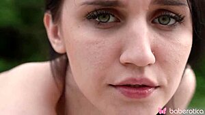 solo brunette nany mill fingers shaved pussy outdoors close-up squirting orgasm 😍💦 4k moaning tattoo natural tits