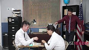 claire black climbs ladder in tony marzo's secret college sex club