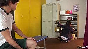 Petite Japanese Teen Tricked into Deepthroat Facial by Classmate Uncensored JAV