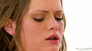 monica rise squirts wildly as her shaved pussy contracts on thick dick