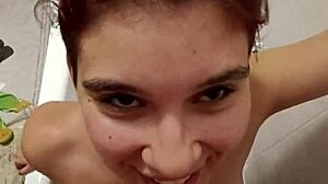 Italian Whore Chiara Begs For Golden Shower On Her Tits In Bathroom