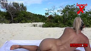 Celeste Cruz sunbathes as guy suddenly fucks her hard