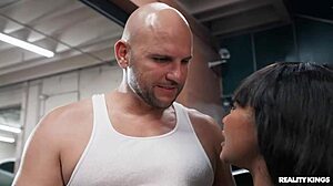 Brutal Face Fucking Chokes Her in Chop Shop Anal Reality