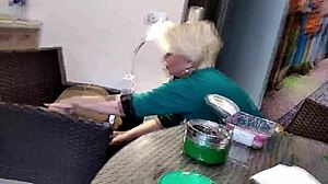 webcam model skips lunch to finger shaved pussy and orgasm hard in kitchen