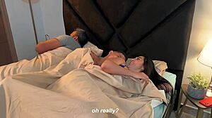 big ass milf shares bed with horny stepson 😈🔥 he can't resist spanking that ass