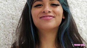 Horny Brunette Teen's Perfect Body Begs for Daddy's Cum Swallow