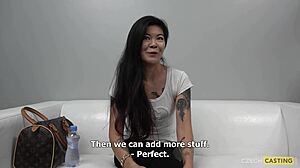 akasha colin czech casting babe takes asian-style doggy pounding