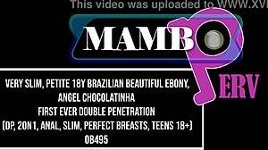 slim brazilian ebony teen chocolatinha's first dp anal with big cocks perfect?