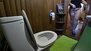 Home toilet camera spies bbw peeing fetish close-up