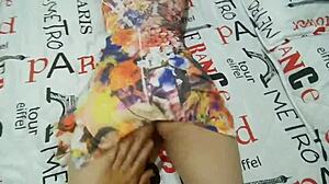 Latina wife bends over mirror in cheating doggystyle