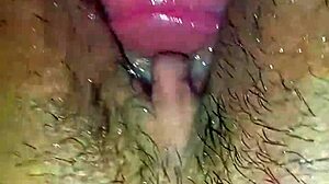first time hubby licks my juicy hairy pussy closeup missionary creampie tight?