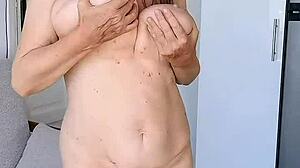 Mature Milf Strips Lingerie Toys Shaved Pussy Closeup