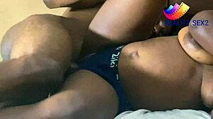 Threesome with Girlfriend and Slim Ebony Friend Close-Up