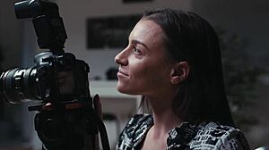 Magic camera freezes time for shemale huge cock rough facefuck squirting cumshot on teen blonde