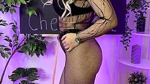 Nylon Club Slips Into Sheer Fishnet Tights Tease