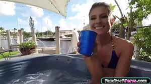 hey im fingering stepsis wet pussy in jacuzzi right now