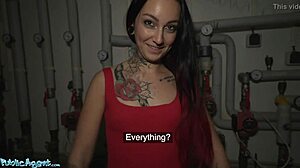 wanna fuck tattoo babe sharlotte thorne in public boiler room?