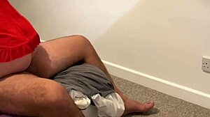 Step mom sucks his throbbing dick fucks her wet pussy blasts cum on belly