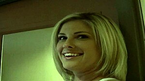 blonde mommy's shaved asshole gapes from monster cock anal riding in fishnets heels