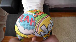 caught stepsis fingering juicy big ass through leggings so i tore em and creampied tight pussy