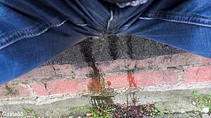 wanna watch me pee right in my wet jeans outdoors public?