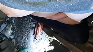 Village girl fingers hairy pussy to squirting orgasm