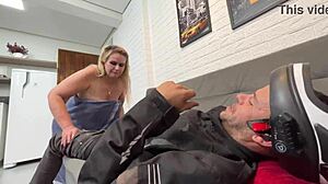 Tiffany Montovani ninfomana slaps and dominates hungry delivery boy in sheer see-through