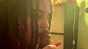 Horny BBW brunette sucks and fucks massive black cock nastily